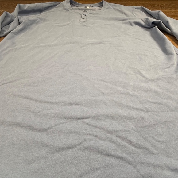 BYLT Henley Drop-Cut Long Sleeve, Blue, Fall, FAIR CONDITION, Size L - Picture 7 of 13